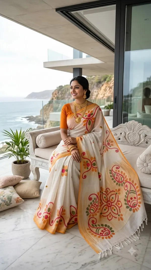 Alpine_Bloom_from_Pallu_Canvas_Collection_-_Cotton_Hand-Painted_Sarees_by_Adibani
