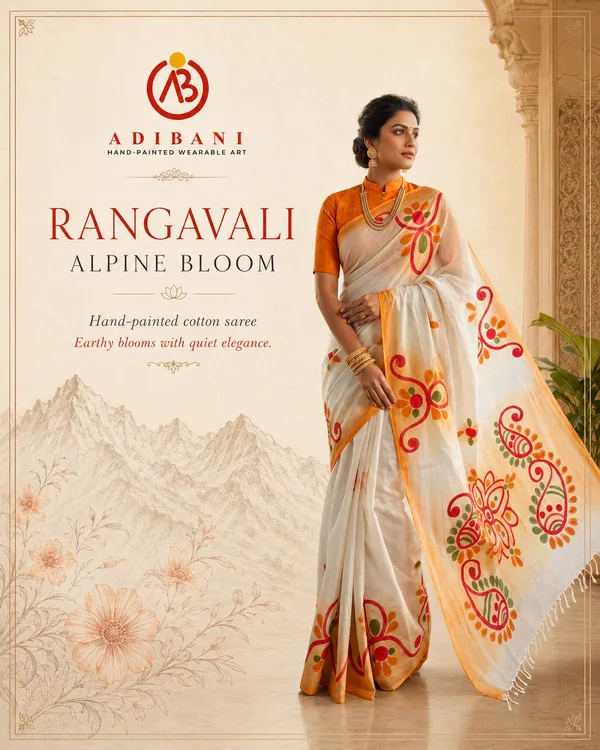 Alpine_Bloom_from_Pallu_Canvas_Collection_-_Cotton_Hand-Painted_Sarees_by_Adibani