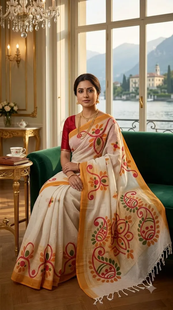 Alpine_Bloom_from_Pallu_Canvas_Collection_-_Cotton_Hand-Painted_Sarees_by_Adibani