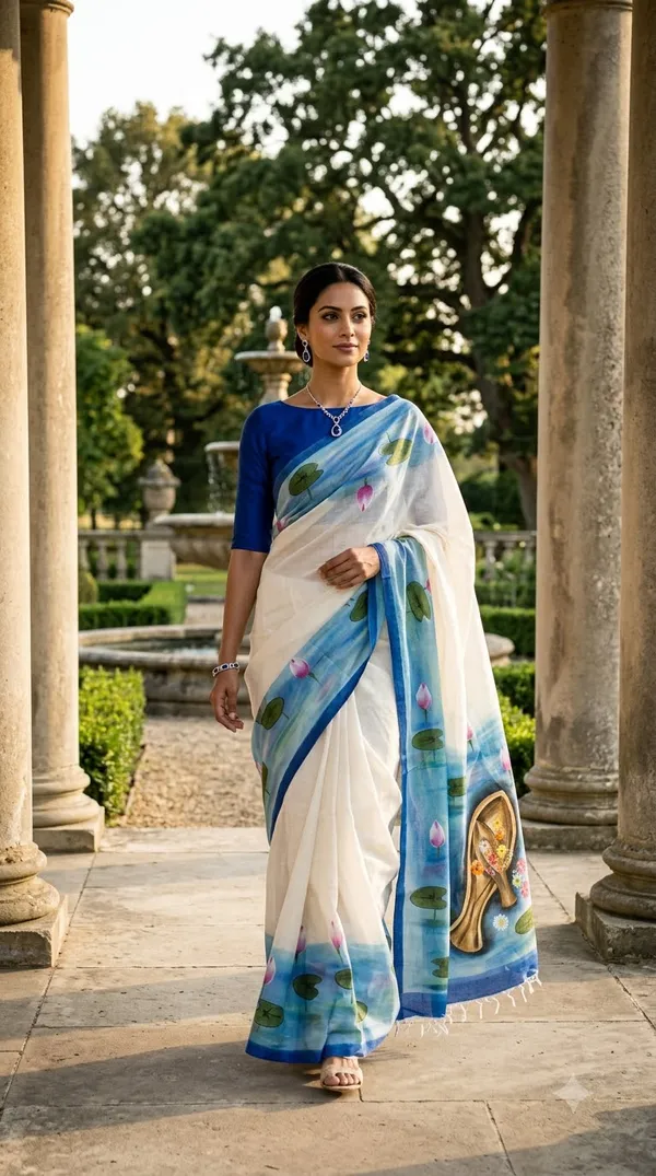 Lake_Reverie_from_Pallu_Canvas_Collection_-_Cotton_Hand-Painted_Sarees_by_Adibani