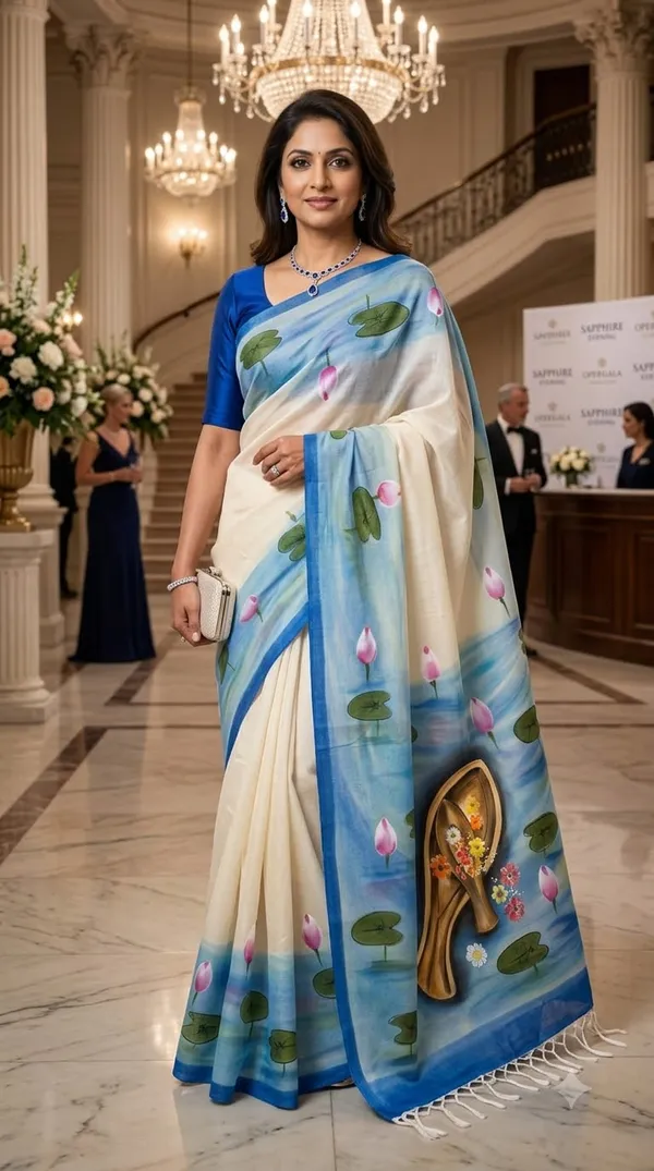 Lake_Reverie_from_Pallu_Canvas_Collection_-_Cotton_Hand-Painted_Sarees_by_Adibani
