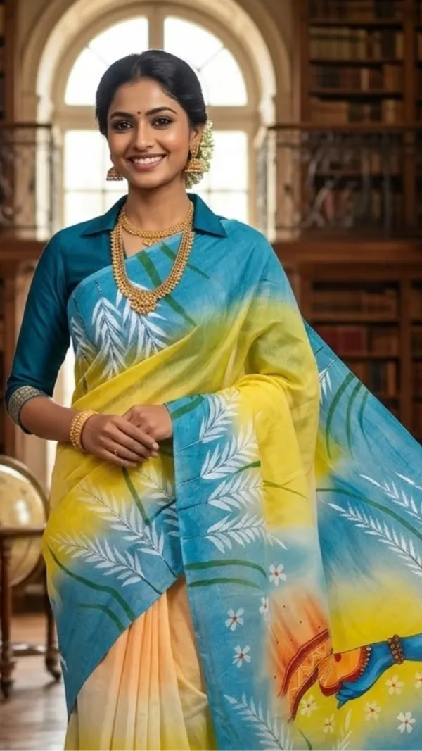 Sunlit_Reverie_from_Pallu_Canvas_Collection_Cotton_Hand-painted_wearable_art_sarees_by_Adibani.