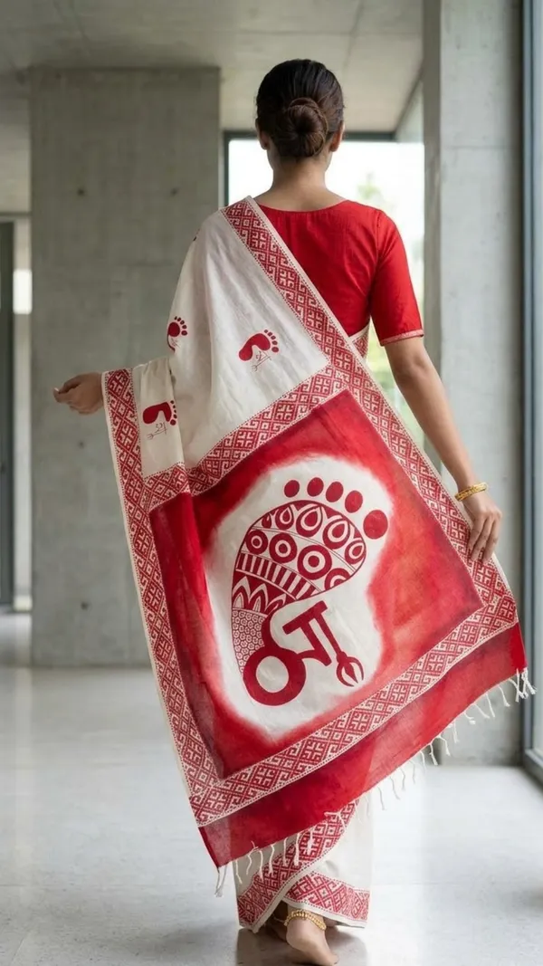 Shubh_Charan_from_Pallu_Canvas_Collection_Cotton_Hand-painted_wearable_art_sarees_by_Adibani.