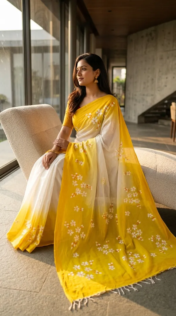 Sunehri_Bloom_from_Phulwari_Collection_-_Cotton_Hand-Painted_Sarees_by_Adibani