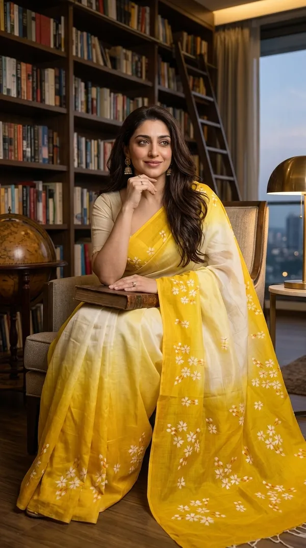 Sunehri_Bloom_from_Phulwari_Collection_-_Cotton_Hand-Painted_Sarees_by_Adibani