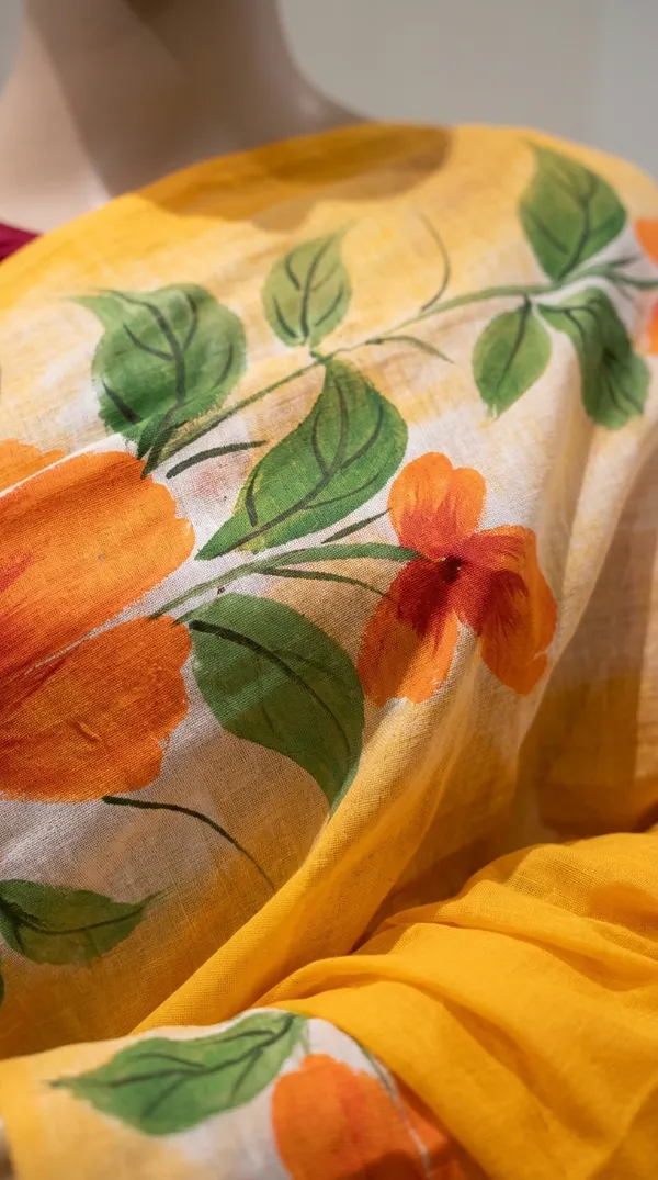 Amber_Bloom_from_Phulwari_Collection_-_Cotton_Hand-Painted_Sarees_by_Adibani