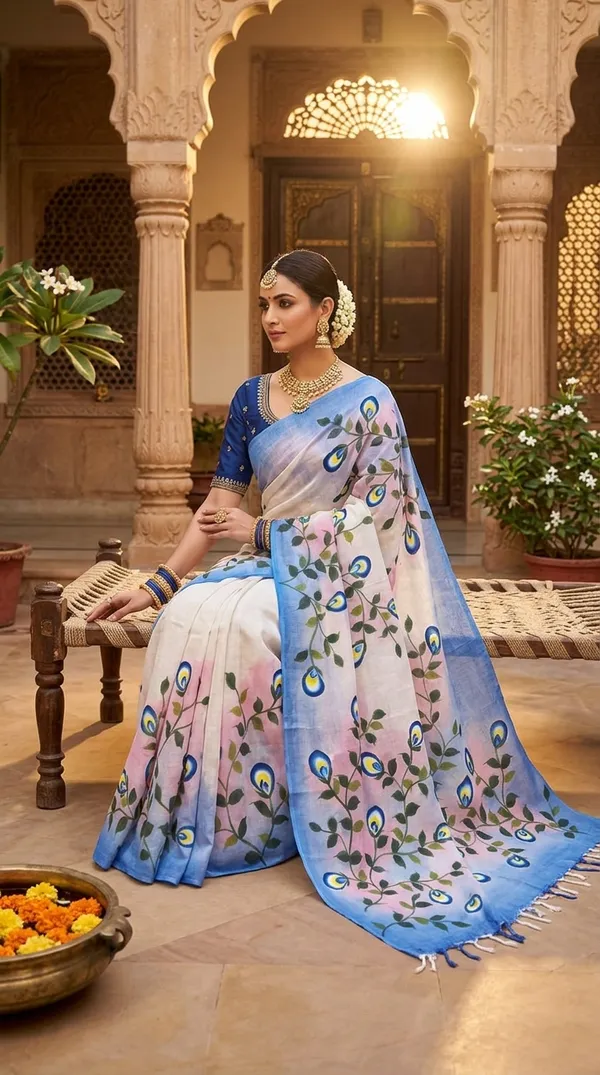 Mayur_Bloom_from_Phulwari_Collection_-_Cotton_Hand-Painted_Sarees_by_Adibani