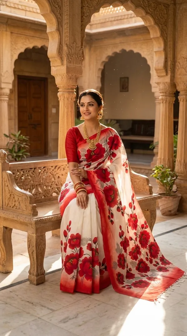 Gulnaar_Bloom_from_Phulwari_Collection_-_Cotton_Hand-Painted_Sarees_by_Adibani