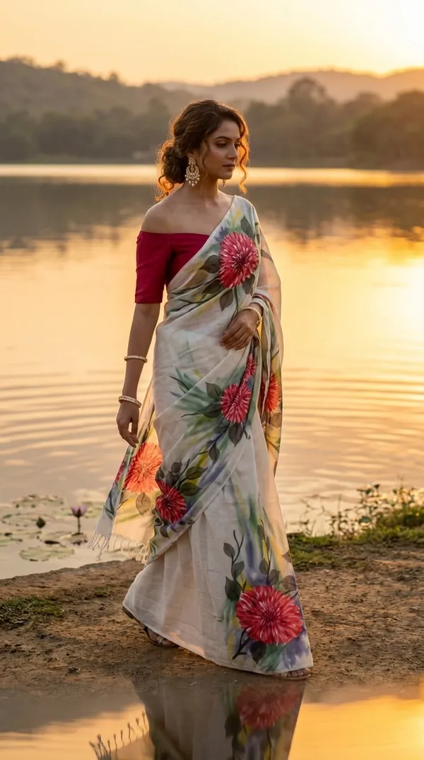 Crimson_Blossom_from_Phulwari_Collection_-_Cotton_Hand-Painted_Sarees_by_Adibani