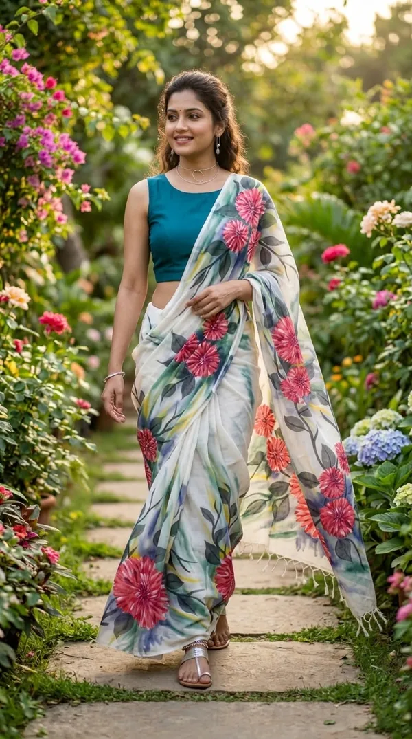 Crimson_Blossom_from_Phulwari_Collection_-_Cotton_Hand-Painted_Sarees_by_Adibani