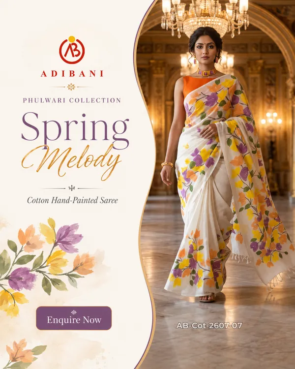 Spring_Melody_from_Phulwari_Collection_-_Cotton_Hand-Painted_Sarees_by_Adibani