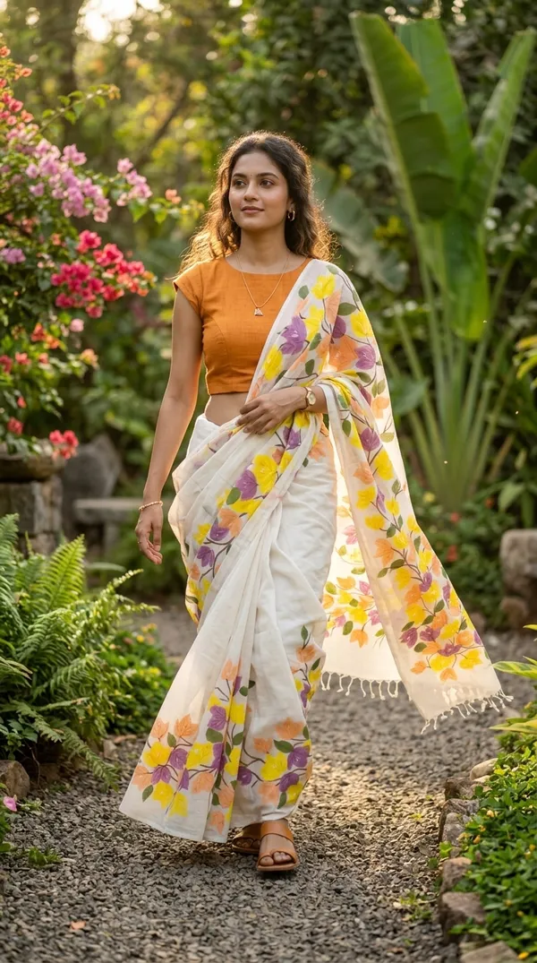 Spring_Melody_from_Phulwari_Collection_-_Cotton_Hand-Painted_Sarees_by_Adibani