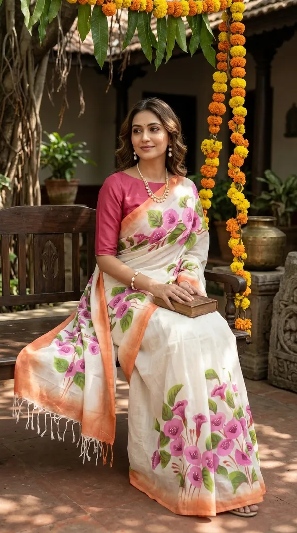 Blush_Petals_from_Phulwari_Collection_-_Cotton_Hand-Painted_Sarees_by_Adibani