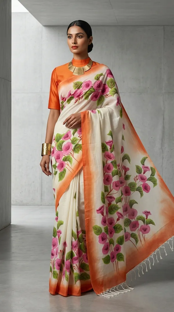 Blush_Petals_from_Phulwari_Collection_-_Cotton_Hand-Painted_Sarees_by_Adibani