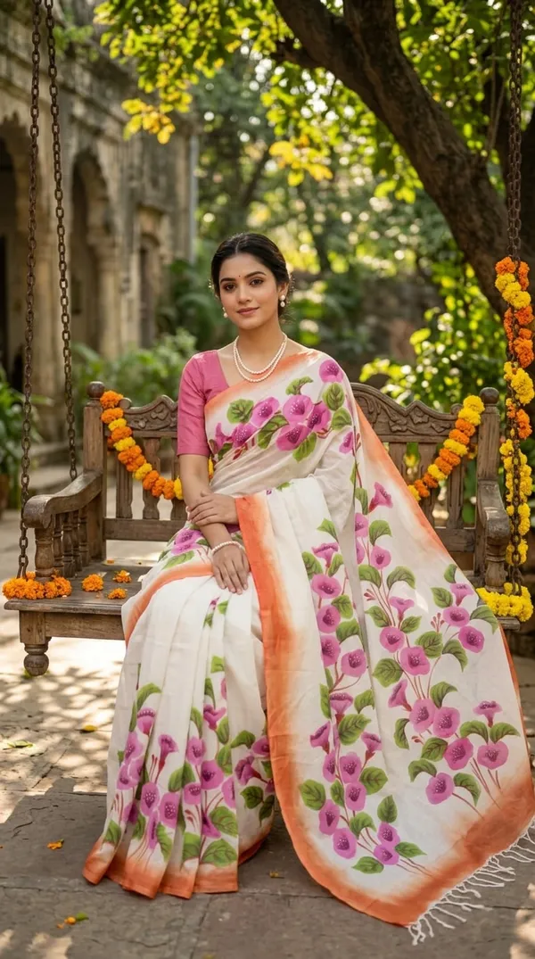 Blush_Petals_from_Phulwari_Collection_-_Cotton_Hand-Painted_Sarees_by_Adibani
