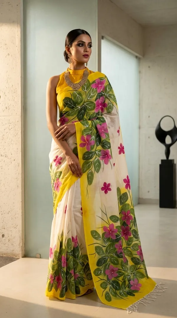 Sunlit_Garden_from_Phulwari_Collection_-_Cotton_Hand-Painted_Sarees_by_Adibani
