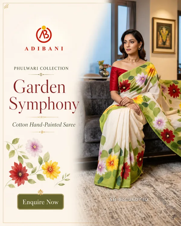 Jasmine_Vine_-_Noir_from_Phulwari_Collection_-_Cotton_Hand-Painted_Sarees_by_Adibani