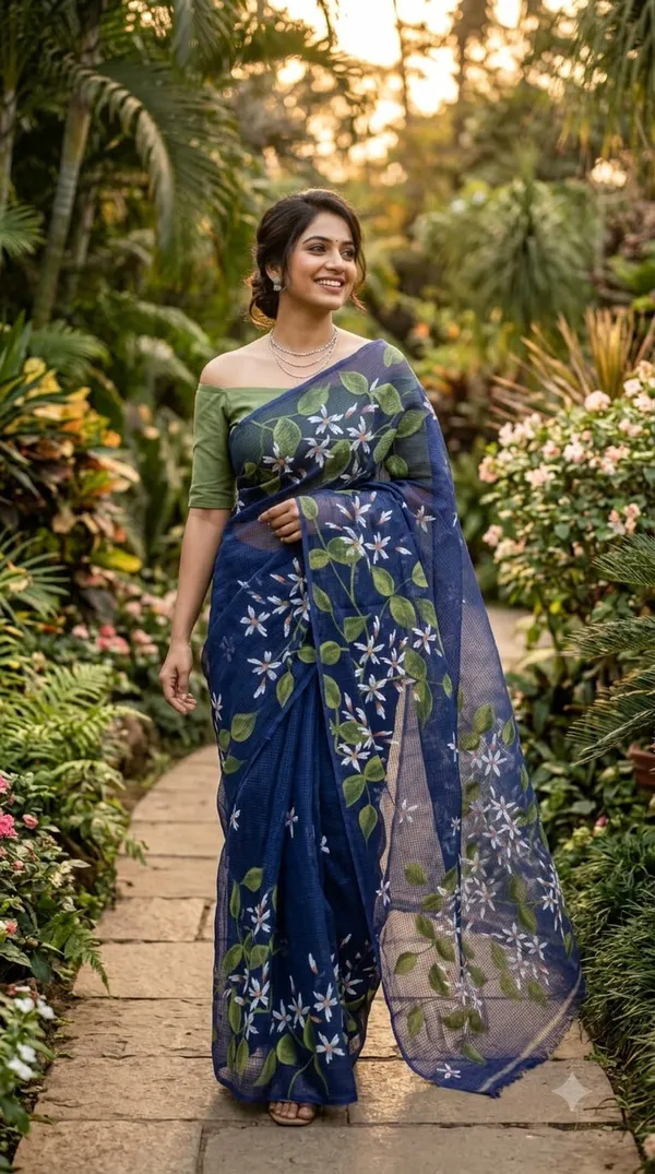 Jasmine_Vine_-_Meadow_from_Phulwari_Collection_-_Cotton_Hand-Painted_Sarees_by_Adibani