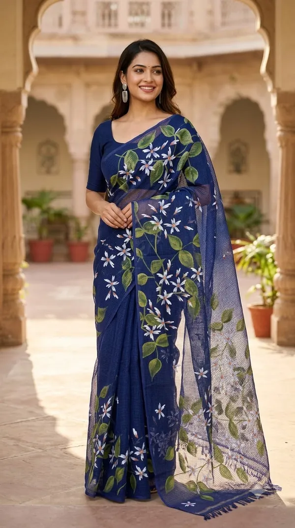 Jasmine_Vine_-_Meadow_from_Phulwari_Collection_-_Cotton_Hand-Painted_Sarees_by_Adibani