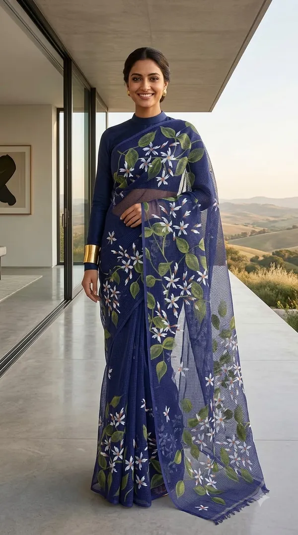 Jasmine_Vine_-_Meadow_from_Phulwari_Collection_-_Cotton_Hand-Painted_Sarees_by_Adibani