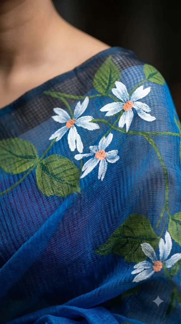 Jasmine_Vine_-_Azure_from_Phulwari_Collection_-_Cotton_Hand-Painted_Sarees_by_Adibani