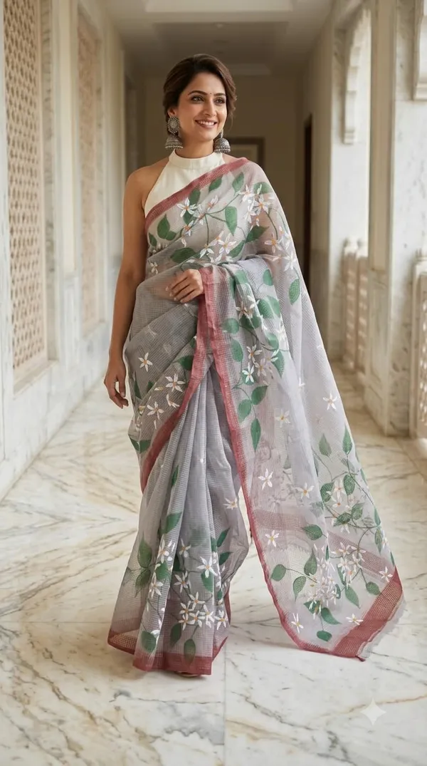 Jasmine_Vine_-_Rose_Taupe_from_Phulwari_Collection_-_Cotton_Hand-Painted_Sarees_by_Adibani