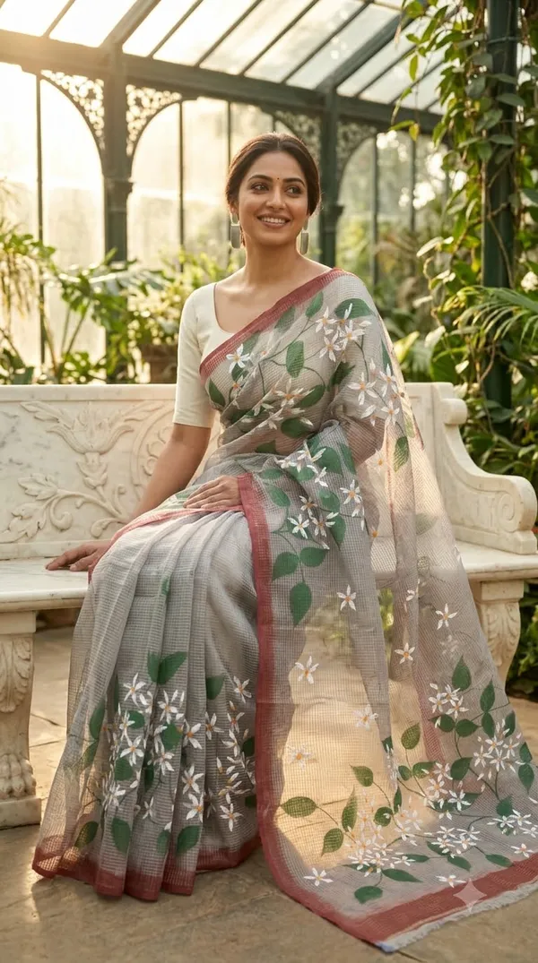 Jasmine_Vine_-_Rose_Taupe_from_Phulwari_Collection_-_Cotton_Hand-Painted_Sarees_by_Adibani
