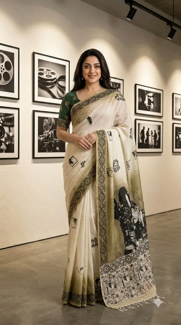 Satyajit_Ray_Canvas_from_Pallu_Canvas_Collection_Cotton_Hand-painted_wearable_art_sarees_by_Adibani.