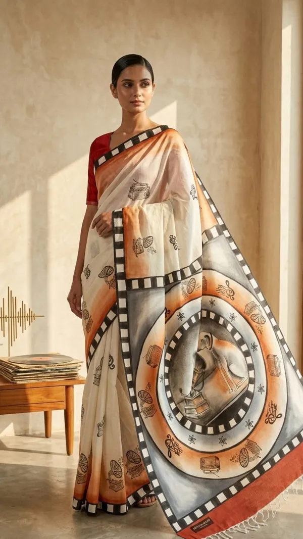 Cinema_Smriti_from_Pallu_Canvas_Collection_Cotton_Hand-painted_wearable_art_sarees_by_Adibani.