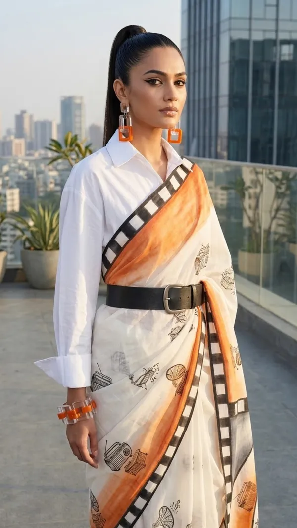 Cinema_Smriti_from_Pallu_Canvas_Collection_Cotton_Hand-painted_wearable_art_sarees_by_Adibani.