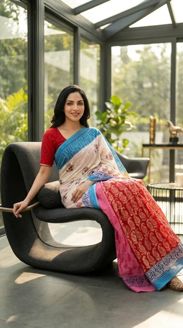 Multicolor_Navrang_Pallu_From_Rangavali_Collection-_Block_Printed_Sarees_By_Adibani