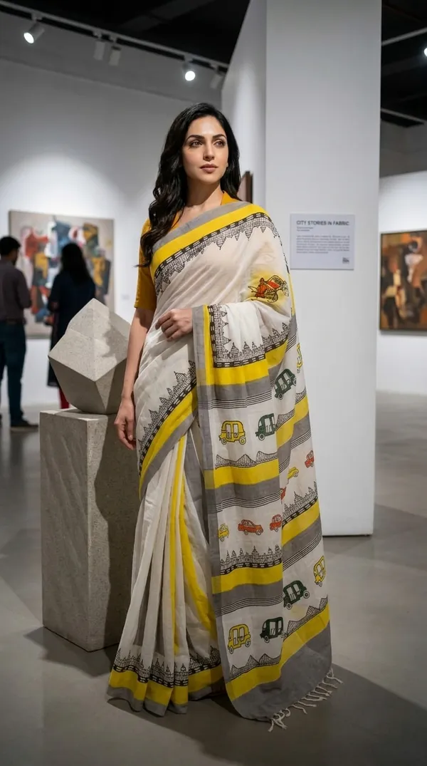 Cream_And_Yellow_Nagar_Yatra_From_Rangavali_Collection_-_Block_Printed_Sarees_By_Adibani