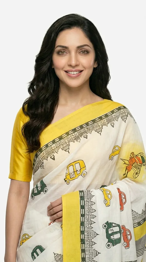 Cream_And_Yellow_Nagar_Yatra_From_Rangavali_Collection_-_Block_Printed_Sarees_By_Adibani