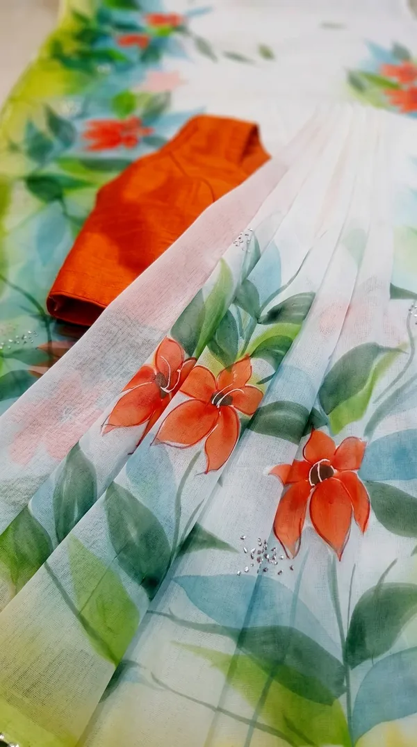 Tulip_Organza_From_Aranya_Collection_(Floral)_Hand-Painted_Wearable_Art_By_Adibani