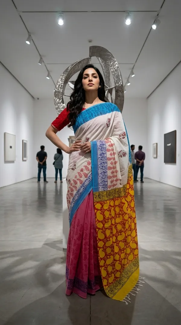 Multicolor_Navrang_Pallu_From_Rangavali_Collection-_Block_Printed_Sarees_By_Adibani