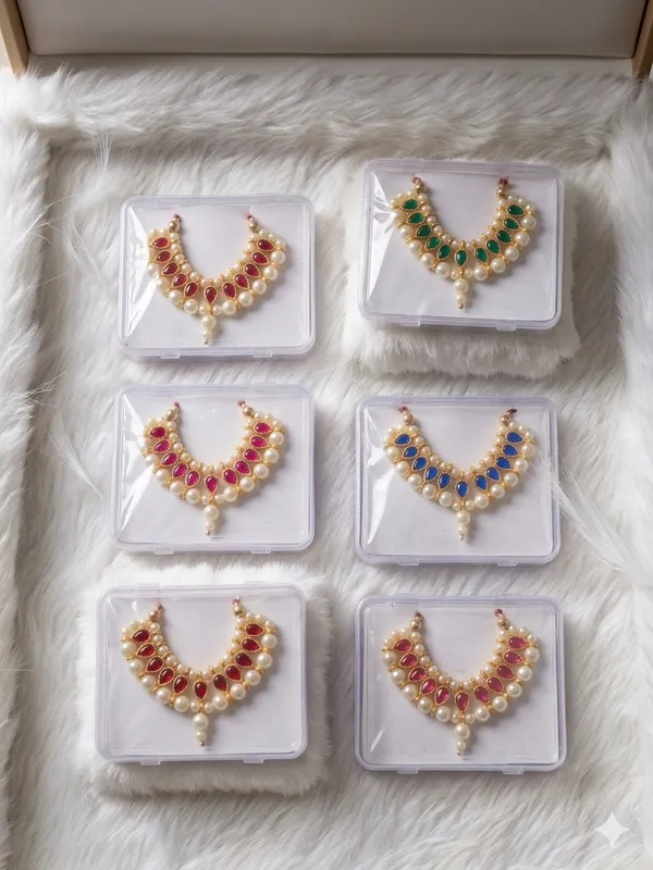 Multicolor_Gold_Tone_Pearl_Embellished_Jewellery_Set
