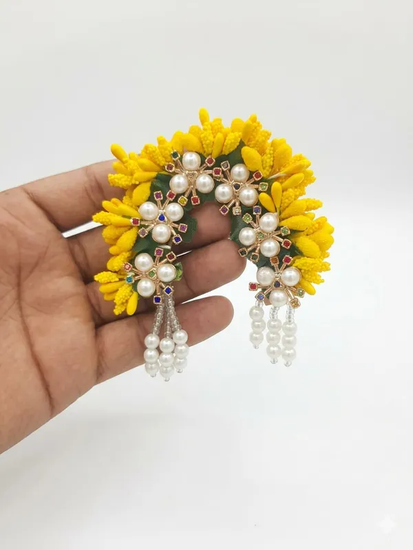 Orange_Pearl_Floral_Drop_Earrings_for_Women