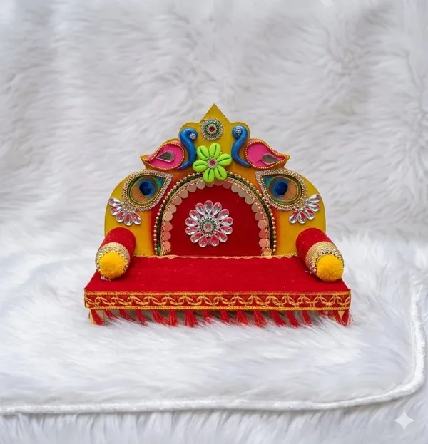 Red_And_Yellow_Embellished_Decorative_Pooja_Throne