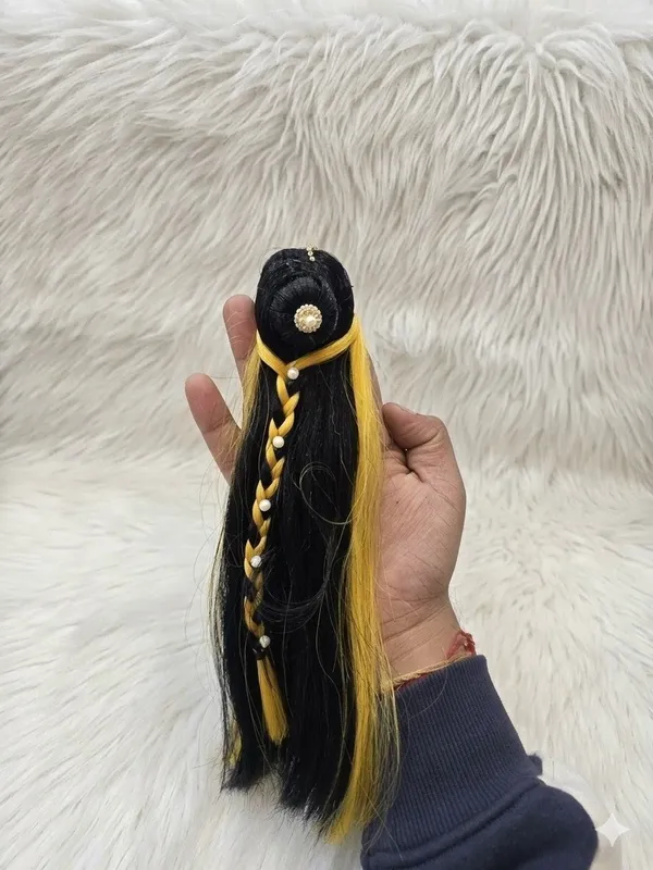 Black_And_Yellow_Braided_Hair_Extension