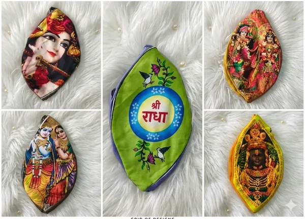 Fabric_Leaf_Shape_Religious_Print_Pooja_Aasan