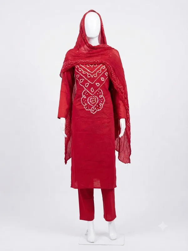 Red_Cotton_Straight_Embroidered_Unstitched_Salwar_Suit_For_Women