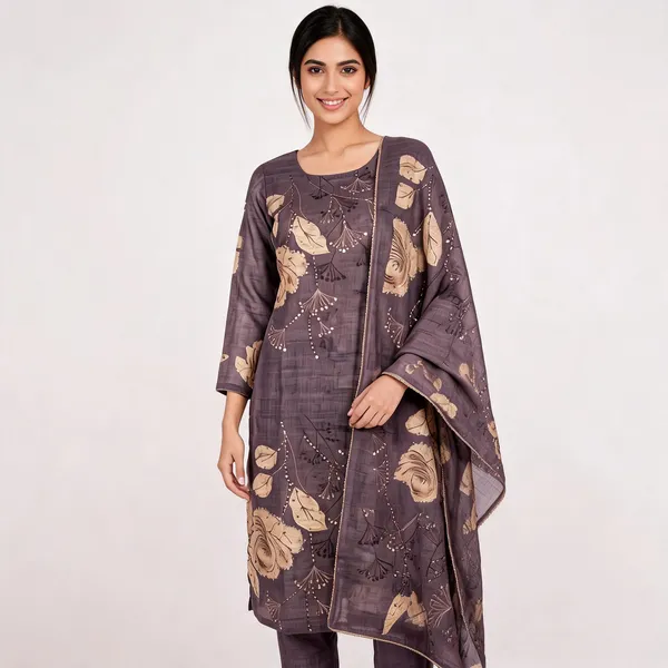 Grey_Silk_Straight_Floral_Print_Unstitched_Kurta_Set_For_Women