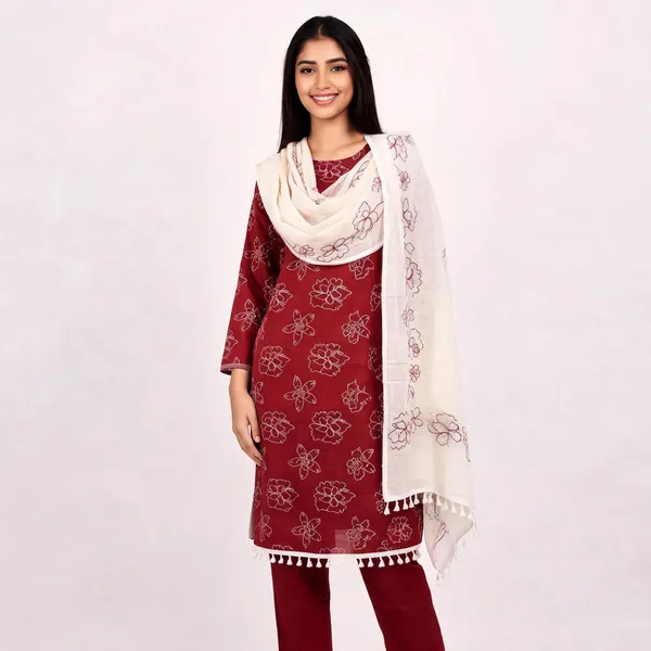 Maroon_Cotton_Straight_Floral_Print_Unstitched_Suit_Set_For_Women