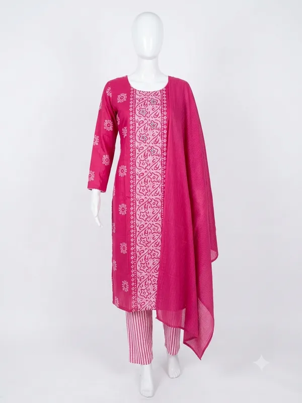 Pink_Silk_Straight_Printed_Unstitched_Suit_Set_For_Women