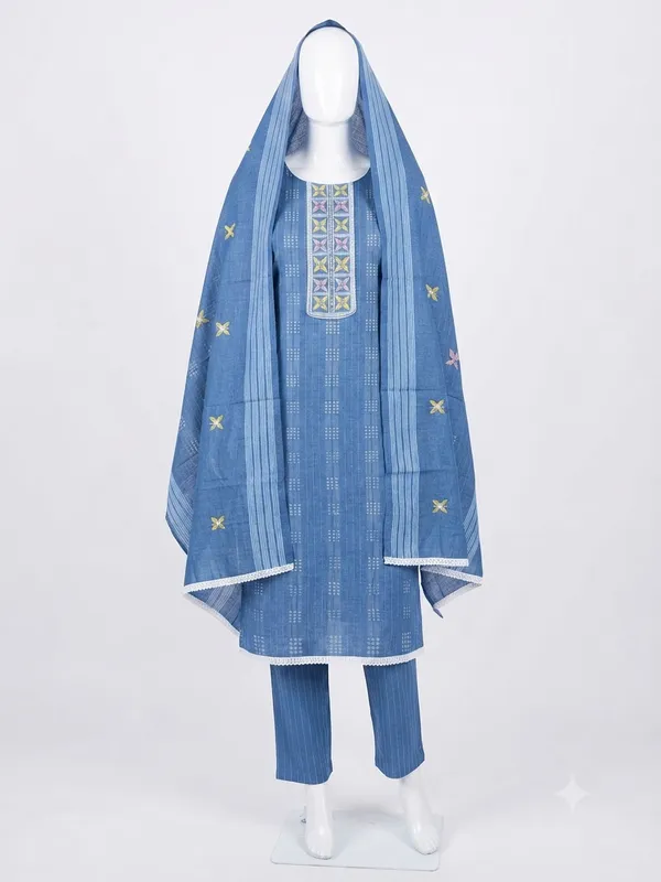 Blue_Cotton_Straight_Printed_Unstitched_Suit_Set_For_Women