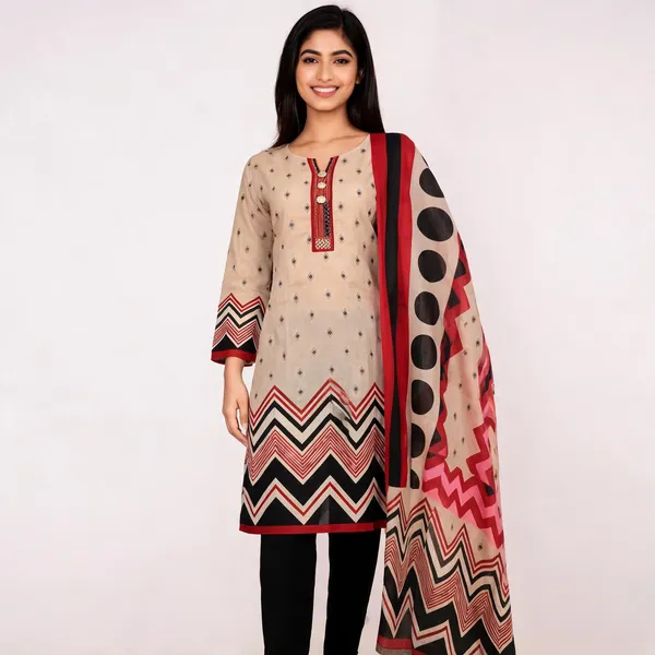 Beige_Georgette_Straight_Geometric_Print_Unstitched_Suit_Set_For_Women