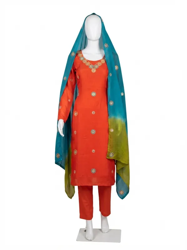 Red_Silk_Straight_Embellished_Unstitched_Suit_For_Women