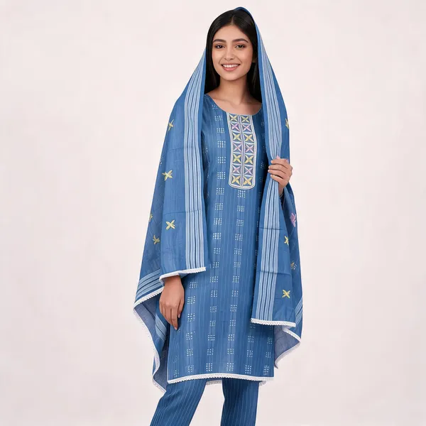 Blue_Cotton_Straight_Printed_Unstitched_Suit_Set_For_Women