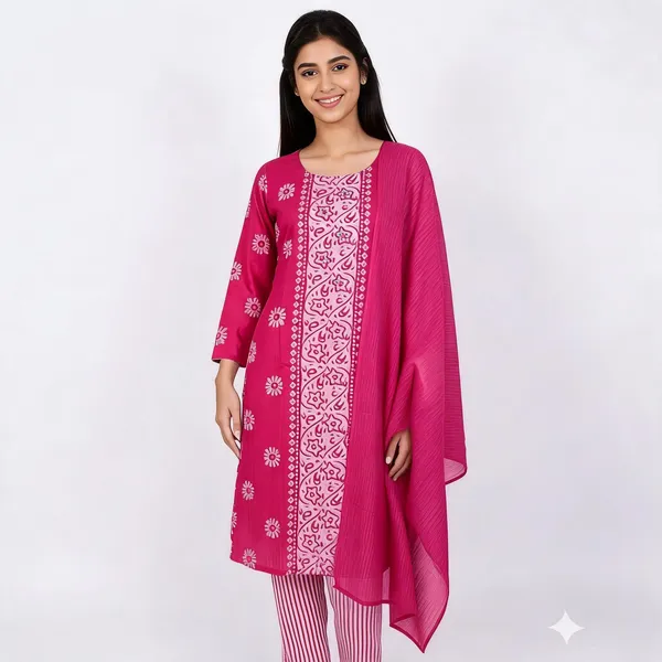 Pink_Silk_Straight_Printed_Unstitched_Suit_Set_For_Women