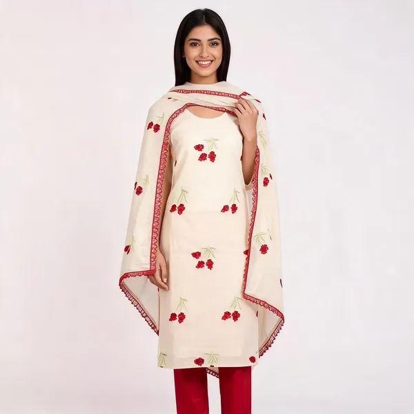 Cream_Silk_Straight_Floral_Print_Unstitched_Salwar_Suit_For_Women